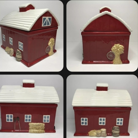 New Pioneer Woman Red Barn Cookie Jar - Picture 5 of 6